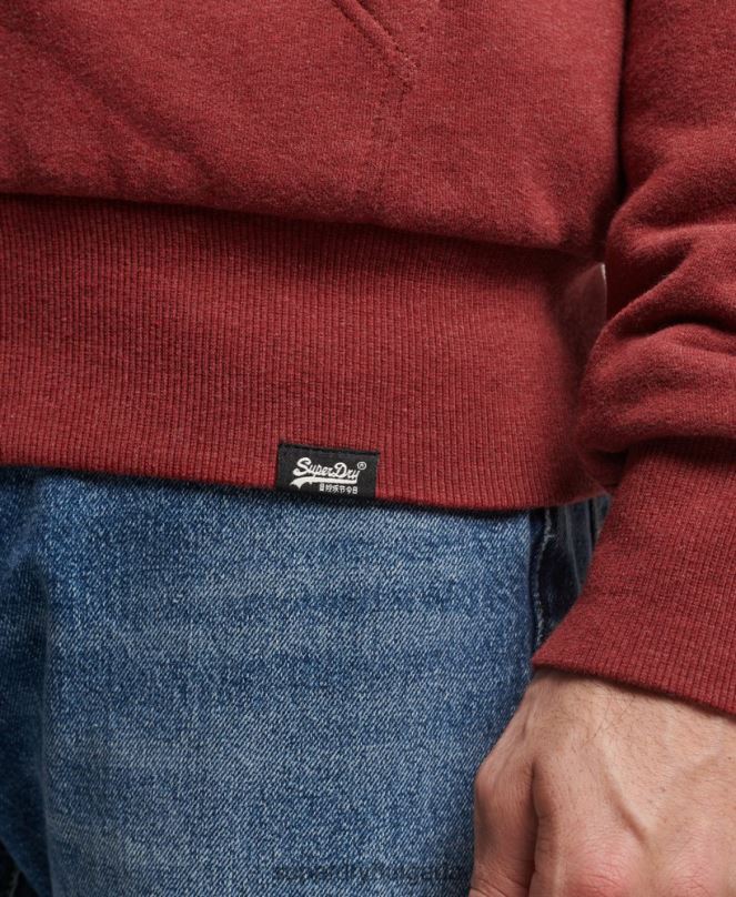 Superdry облекло N00H4992 червен мъже есенциална суичър с качулка с цип с подплата