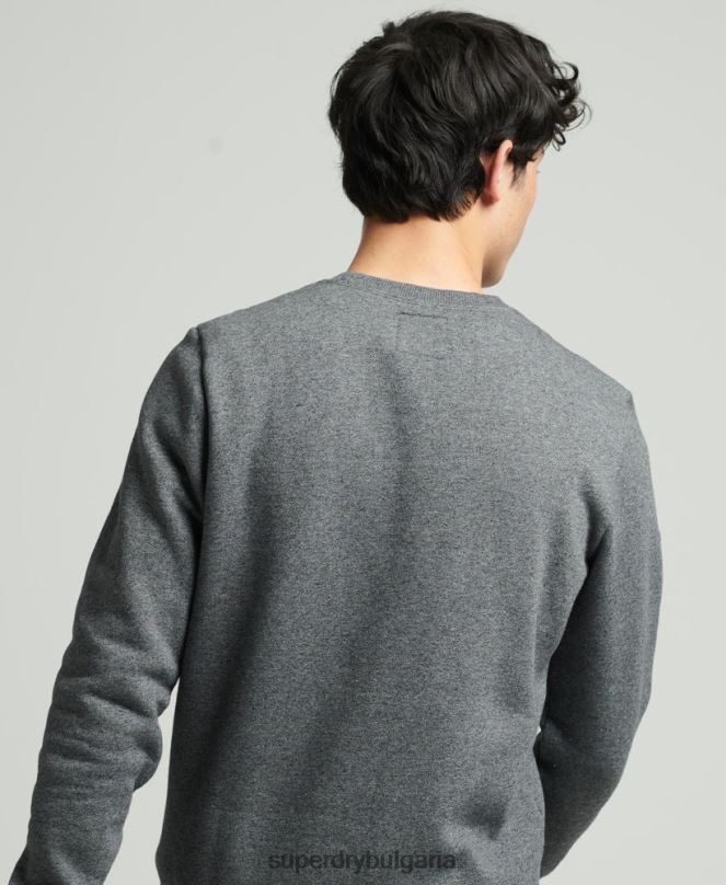 Superdry облекло N00H4993 тъмно сив мъже графичен суичър с пощенска картичка за пътуване