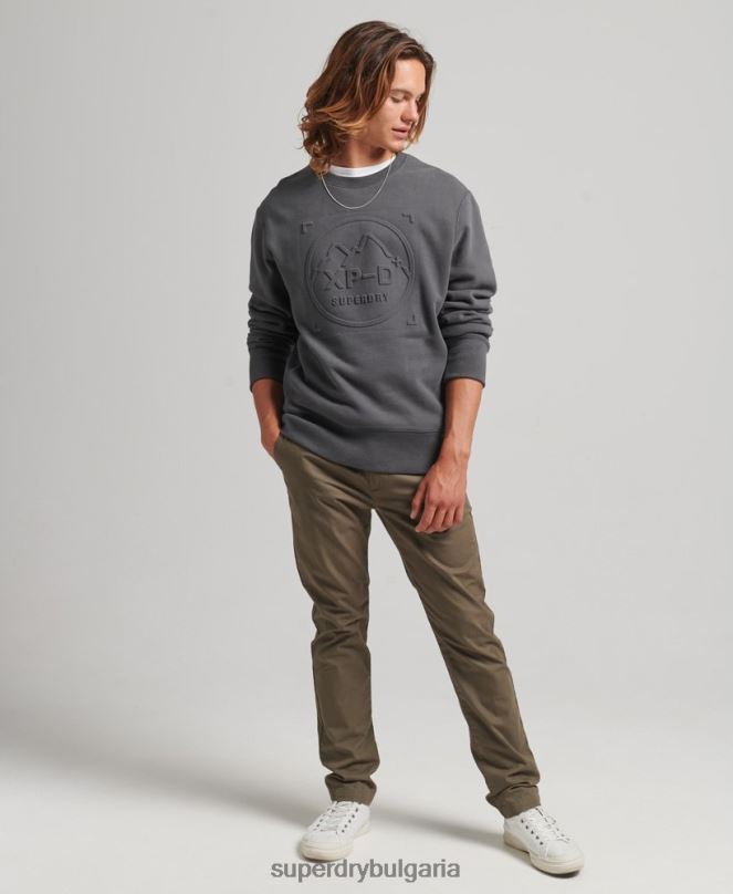 Superdry облекло N00H5000 тъмно сив мъже експедиционен свободен суичър за екипажа