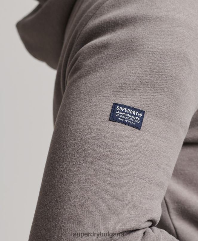 Superdry облекло N00H5004 сиво мъже мергелна качулка с лого на корпорацията