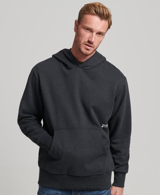 Superdry облекло N00H5008 черен мъже микро средна качулка
