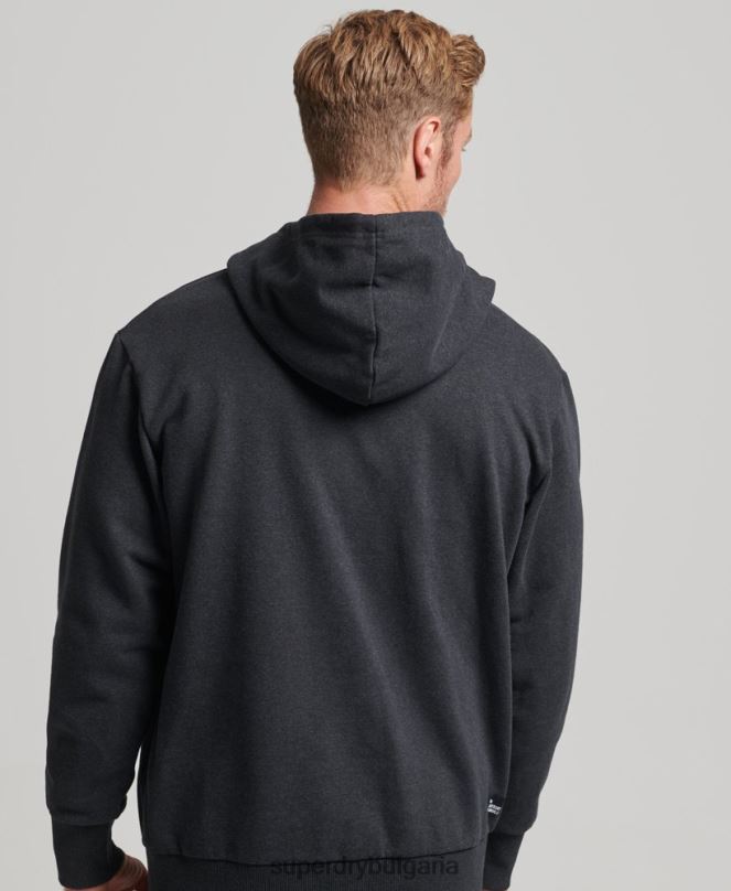 Superdry облекло N00H5008 черен мъже микро средна качулка