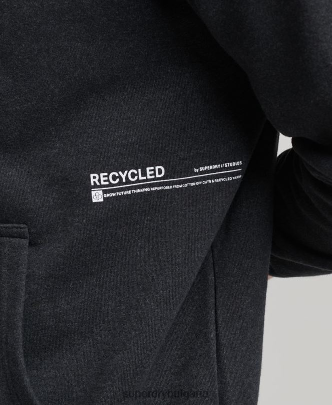 Superdry облекло N00H5008 черен мъже микро средна качулка