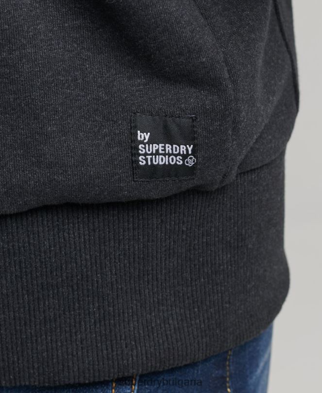 Superdry облекло N00H5008 черен мъже микро средна качулка