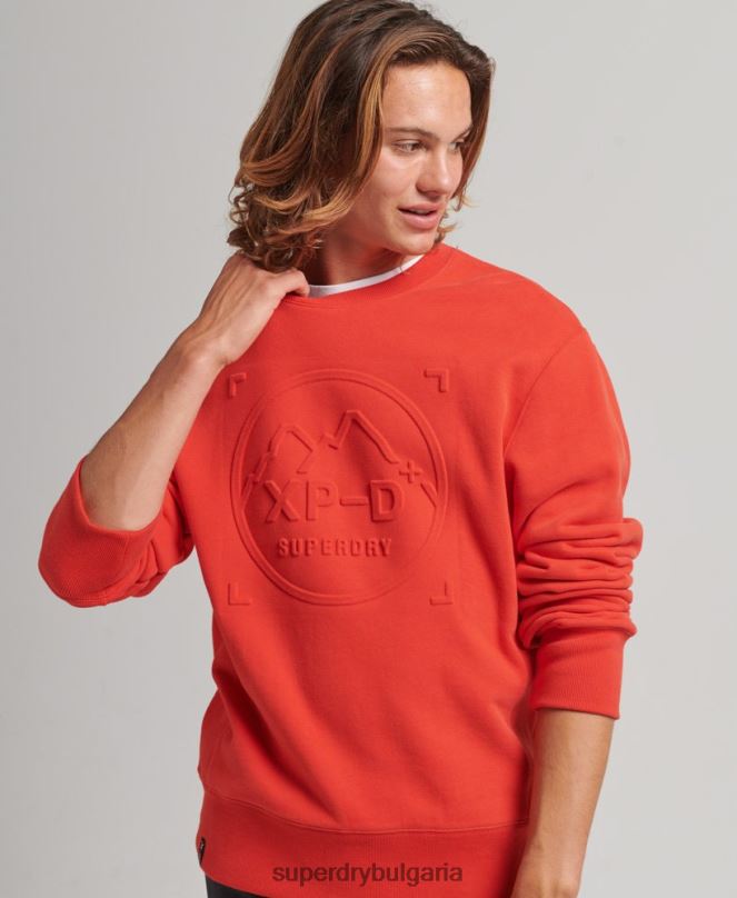 Superdry облекло N00H5013 червен мъже експедиционен свободен суичър за екипажа