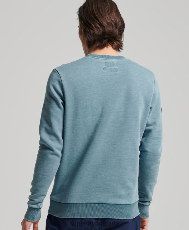 Superdry облекло N00H5018 светло синьо мъже ретро суичър в стил индиго crew
