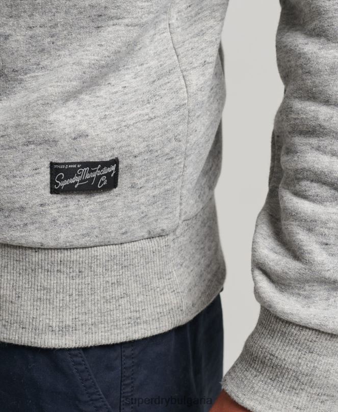 Superdry облекло N00H5019 сиво мъже винтидж суитшърт на Downtown script crew