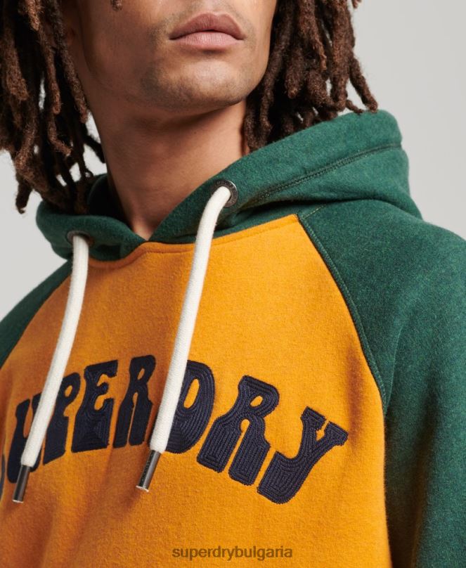 Superdry облекло N00H501 злато мъже superbam реглан качулка