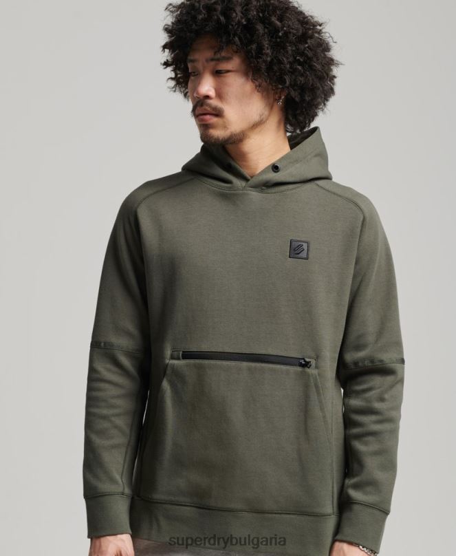 Superdry облекло N00H5021 каки мъже технологична качулка