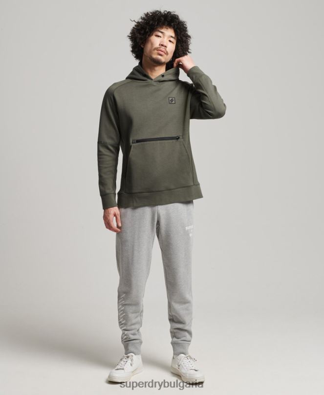 Superdry облекло N00H5021 каки мъже технологична качулка