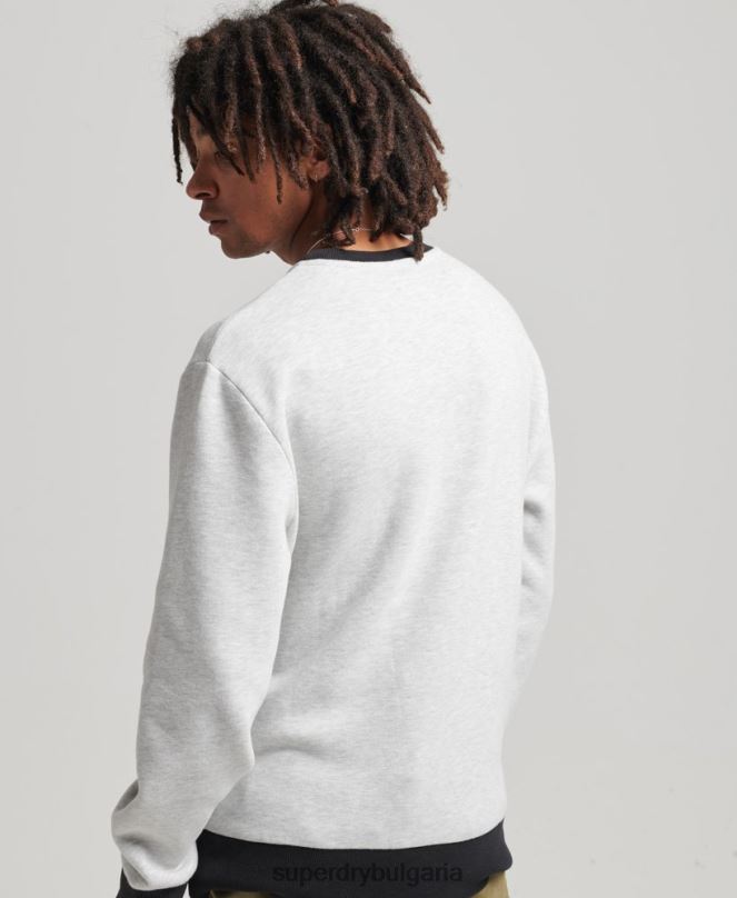 Superdry облекло N00H5027 светло сив мъже реколта cooper класически суичър crew
