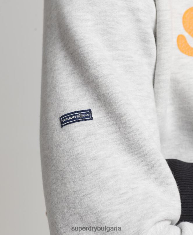 Superdry облекло N00H5027 светло сив мъже реколта cooper класически суичър crew