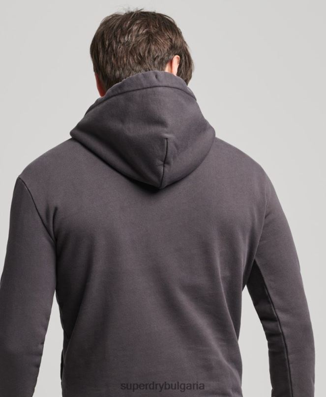 Superdry облекло N00H5028 кафяво мъже ретро hoodie в центъра на града