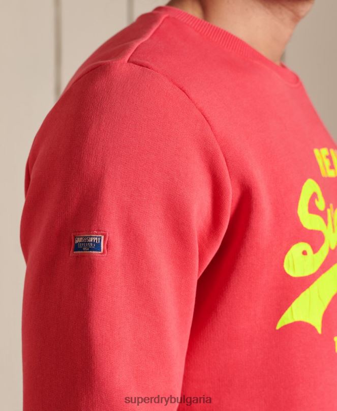 Superdry облекло N00H5029 червен мъже американски класически суичър с ретро лого