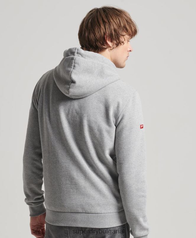 Superdry облекло N00H502 сиво мъже ретро лого магазин класически hoodie