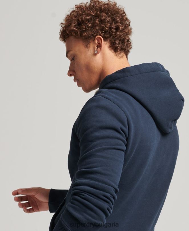 Superdry облекло N00H5035 военноморски флот мъже ретро лого сода поп качулка