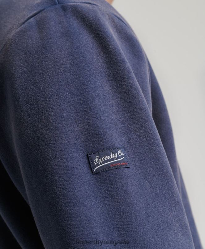 Superdry облекло N00H5039 военноморски флот мъже винтидж суитшърт за студентски екип