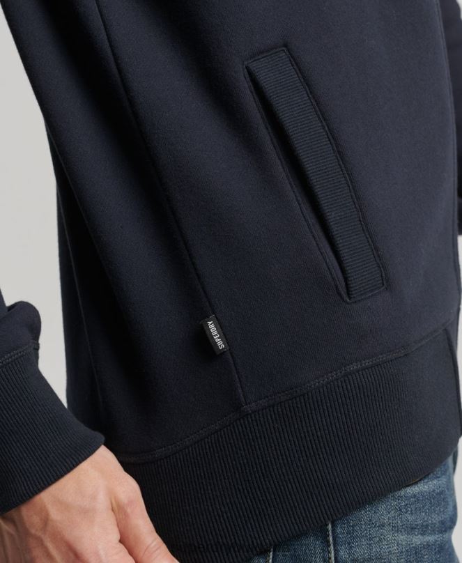 Superdry облекло N00H5041 военноморски флот мъже горнище с цип и ретро лого от органичен памук