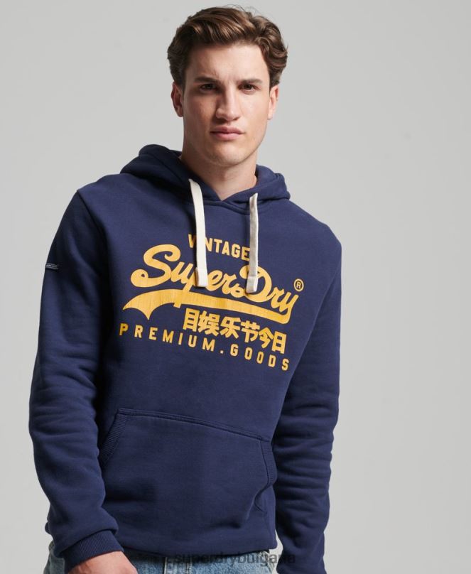Superdry облекло N00H5045 военноморски флот мъже ретро лого наследство качулка