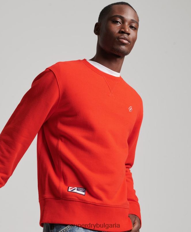 Superdry облекло N00H5049 червен мъже суитшърт с код от органичен памук
