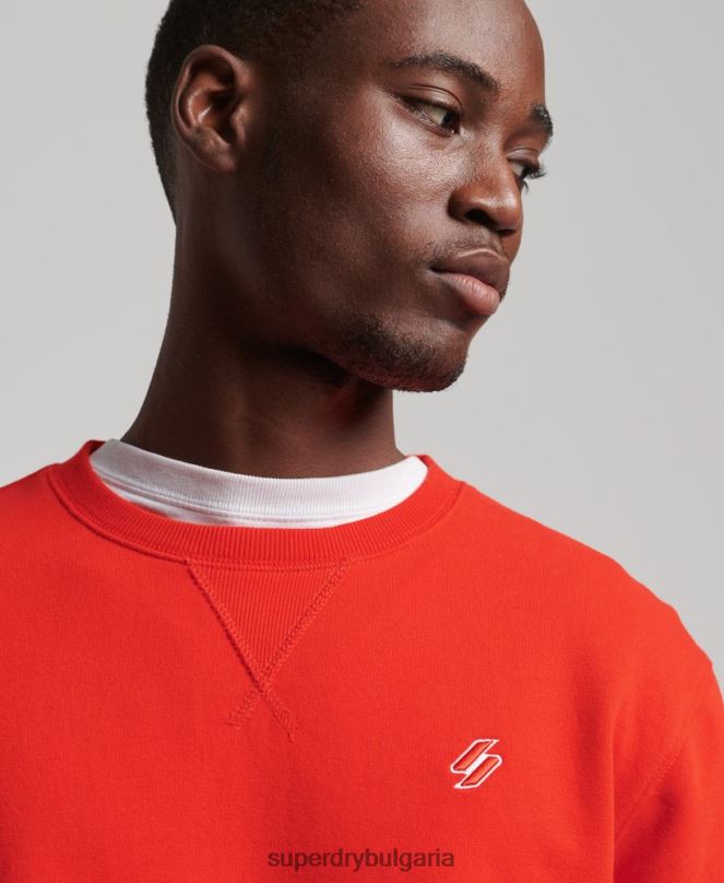 Superdry облекло N00H5049 червен мъже суитшърт с код от органичен памук