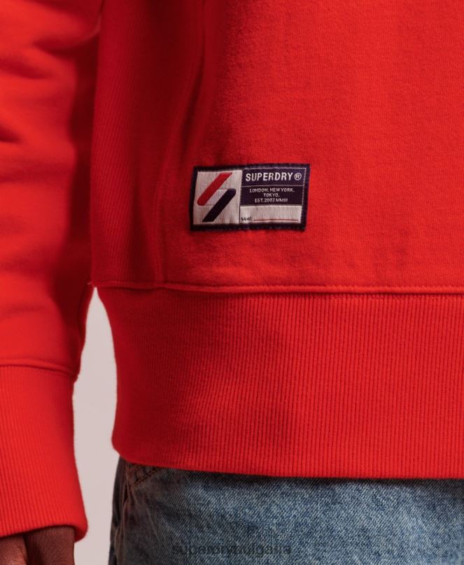 Superdry облекло N00H5049 червен мъже суитшърт с код от органичен памук