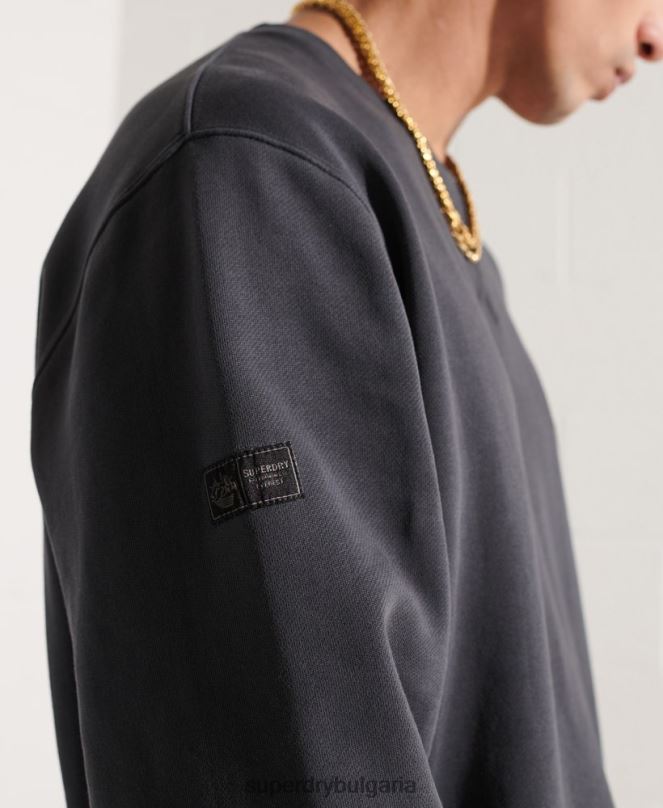 Superdry облекло N00H5057 черен мъже експедиционен графичен суичър на екипажа