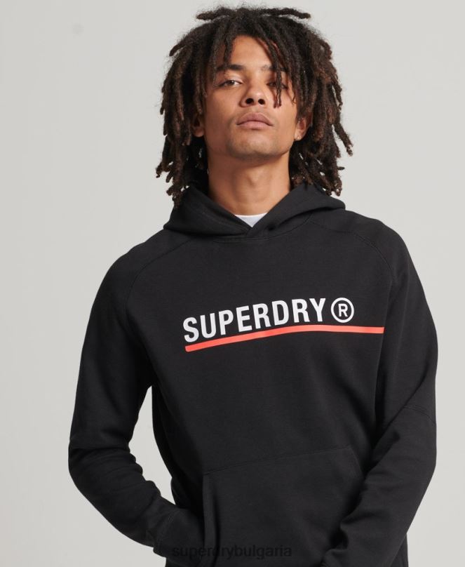 Superdry облекло N00H5059 черен мъже суичър с графична графика код тек