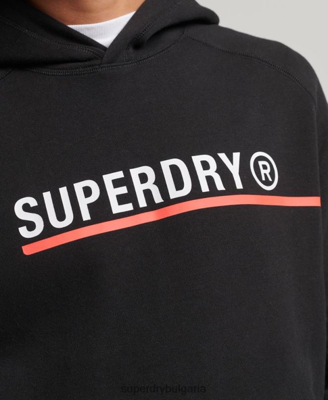 Superdry облекло N00H5059 черен мъже суичър с графична графика код тек