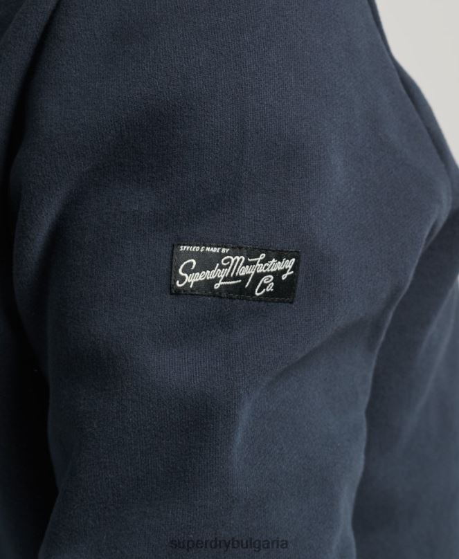 Superdry облекло N00H5061 военноморски флот мъже суитшърт за работен екип с лого на корпорацията