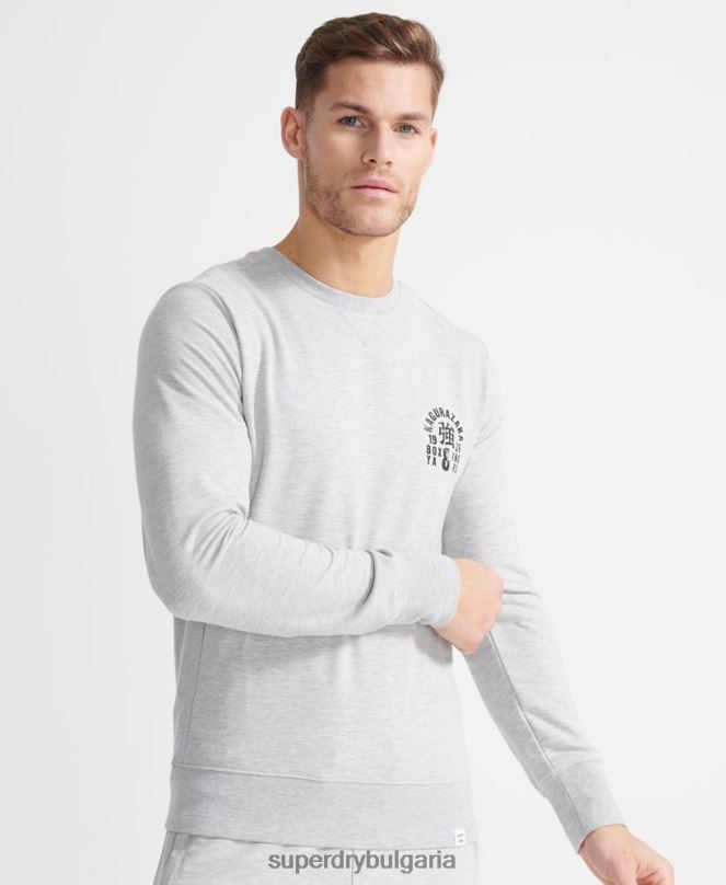 Superdry облекло N00H5064 сиво мъже суичър за тренировъчен боксов двор
