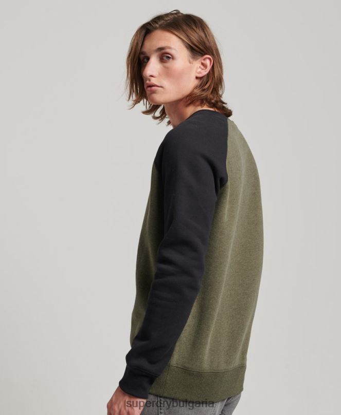 Superdry облекло N00H506 зелено мъже суитшърт на бейзболния екип