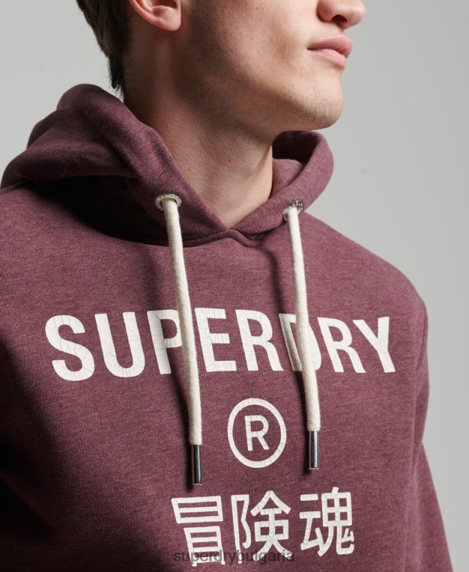 Superdry облекло N00H5072 червен мъже мергелна качулка с лого на корпорацията