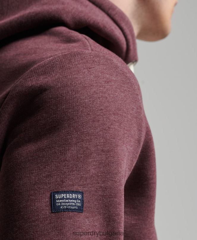 Superdry облекло N00H5072 червен мъже мергелна качулка с лого на корпорацията