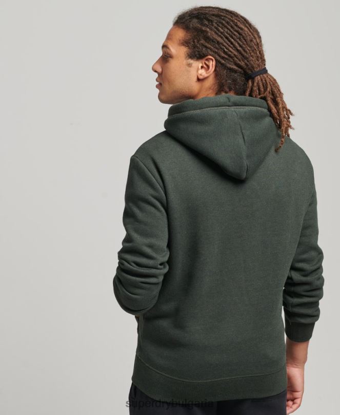 Superdry облекло N00H5081 зелено мъже суичър с лого от органичен памук