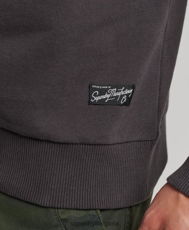 Superdry облекло N00H5088 кафяво мъже винтидж суитшърт на Downtown script crew