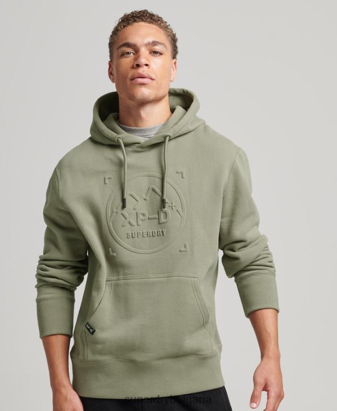 Superdry облекло N00H5098 каки мъже xp-d графичен свободен суичър с качулка