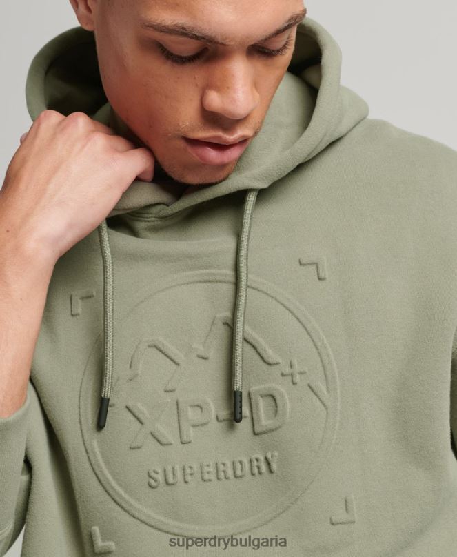 Superdry облекло N00H5098 каки мъже xp-d графичен свободен суичър с качулка