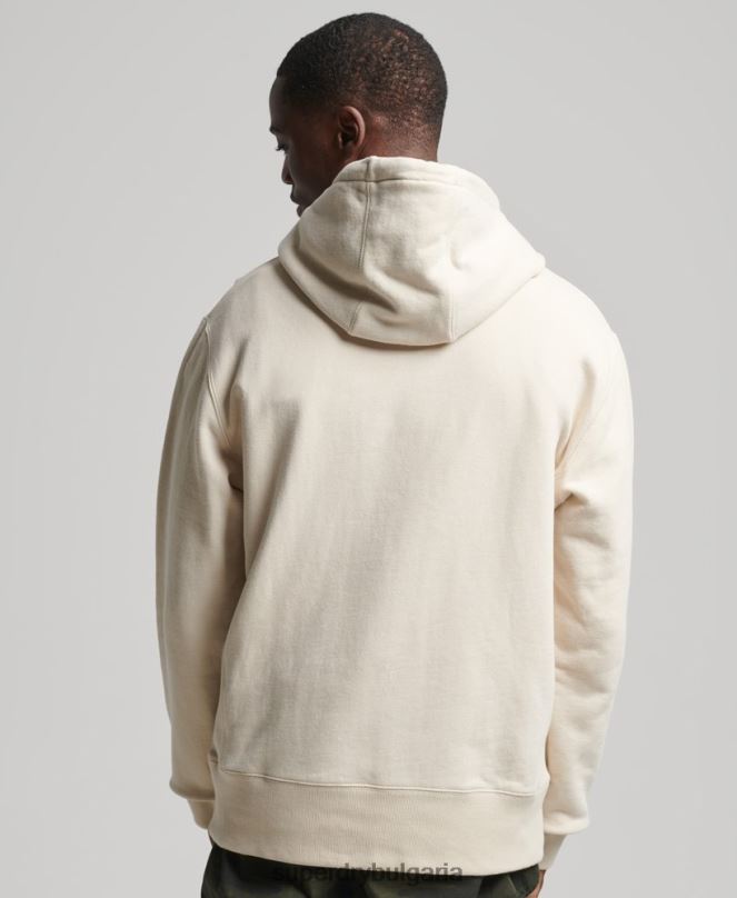 Superdry облекло N00H5099 сметана мъже xp-d графичен свободен суичър с качулка