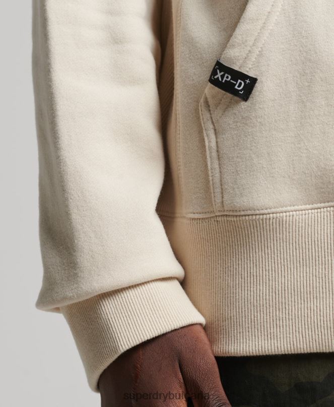Superdry облекло N00H5099 сметана мъже xp-d графичен свободен суичър с качулка