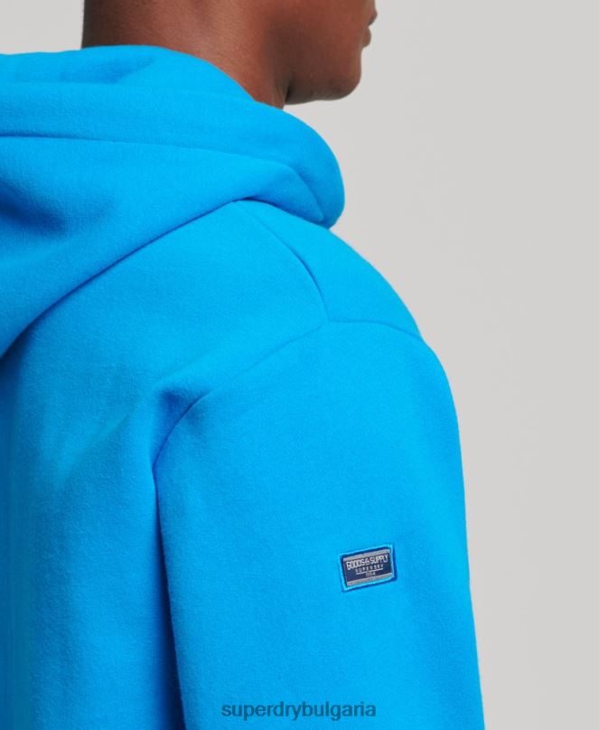 Superdry облекло N00H5100 син мъже суичър с лого с бродирана тонална основа