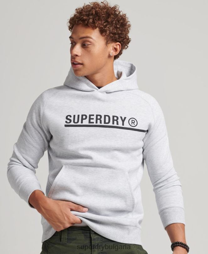 Superdry облекло N00H5103 сиво мъже суичър с графична графика код тек