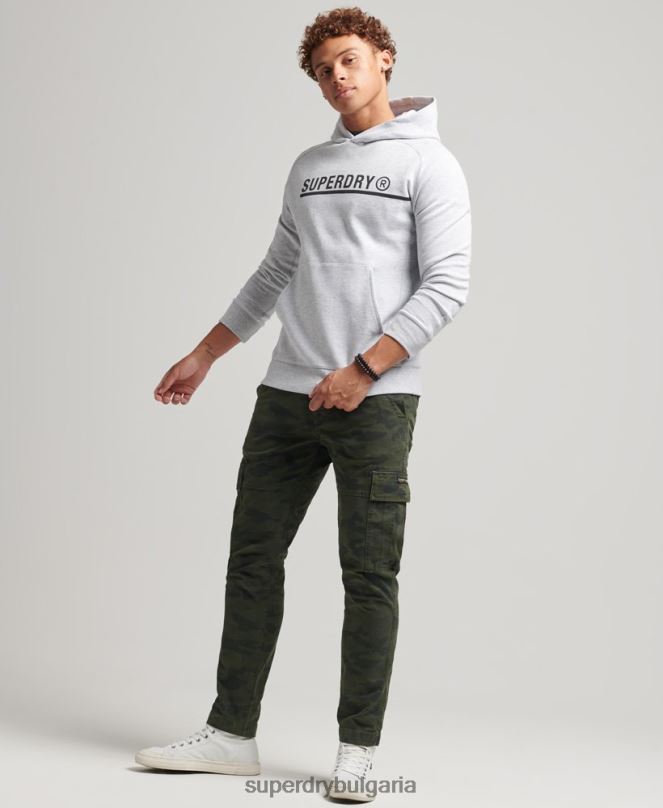 Superdry облекло N00H5103 сиво мъже суичър с графична графика код тек