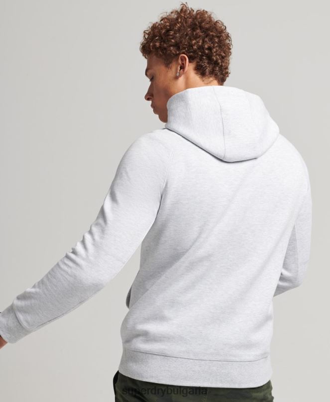 Superdry облекло N00H5103 сиво мъже суичър с графична графика код тек