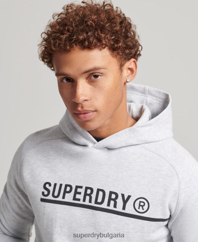 Superdry облекло N00H5103 сиво мъже суичър с графична графика код тек