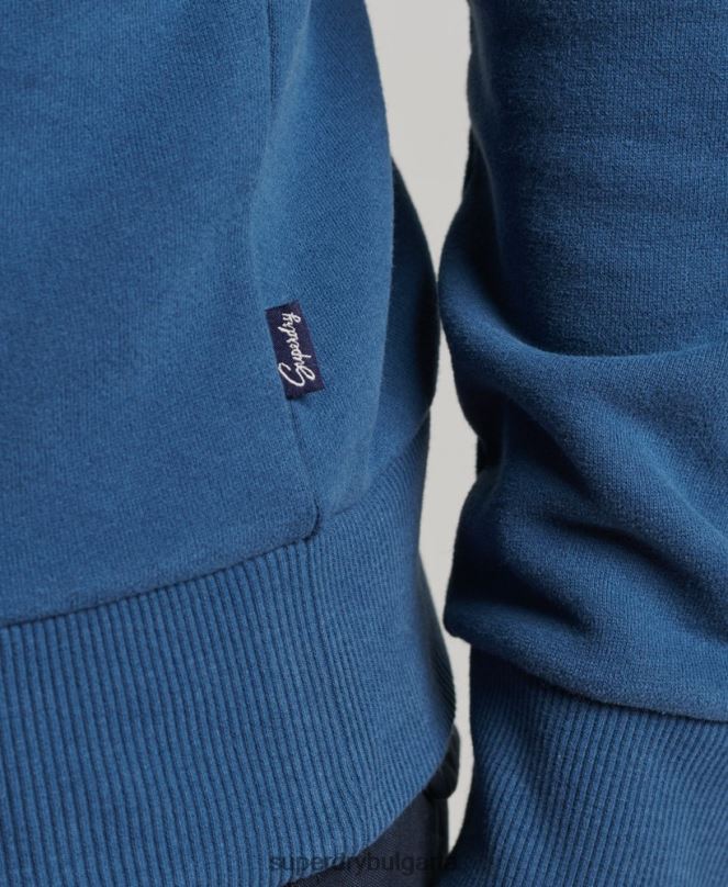 Superdry облекло N00H5107 син мъже качулка със знак писател