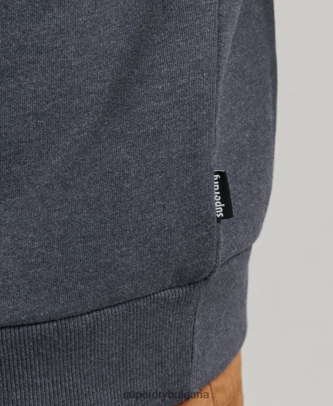 Superdry облекло N00H510 военноморски флот мъже стикер за пътуване суитшърт на екипажа