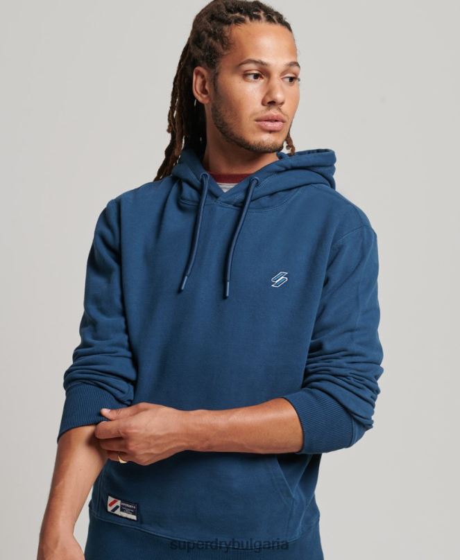 Superdry облекло N00H5126 тъмно синьо мъже суичър с качулка