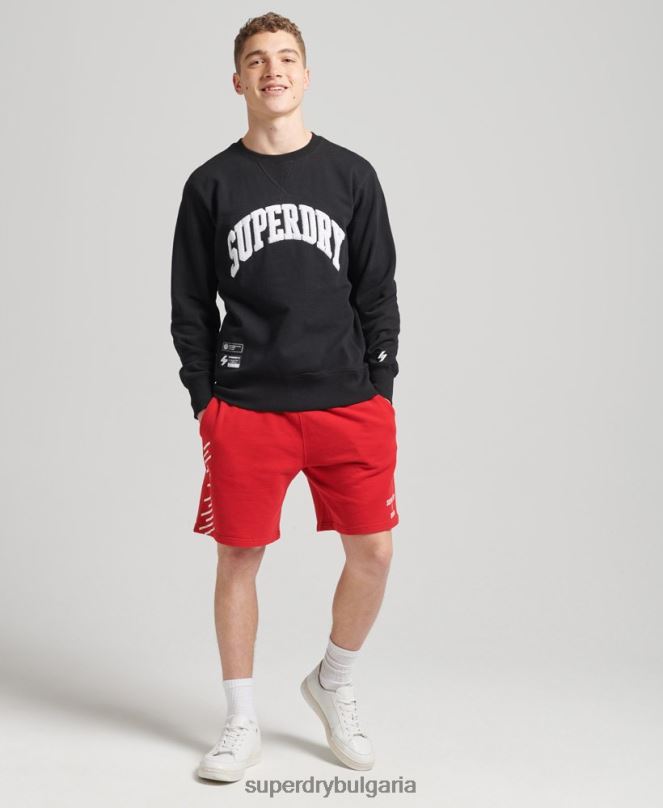 Superdry облекло N00H5134 черен мъже суитшърт varsity arch crew