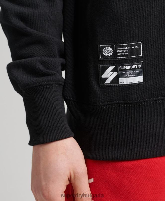 Superdry облекло N00H5134 черен мъже суитшърт varsity arch crew